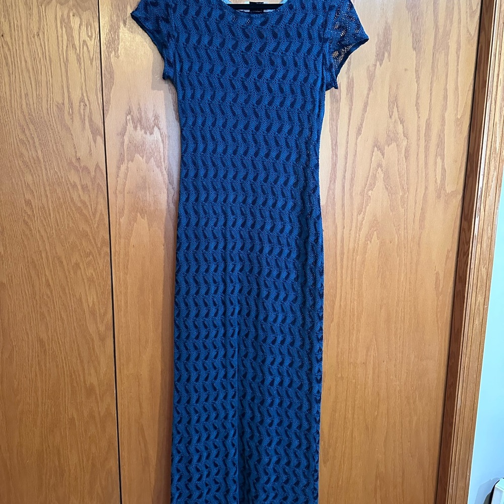 Blue crocheted/ knit Maxi Dress - Women